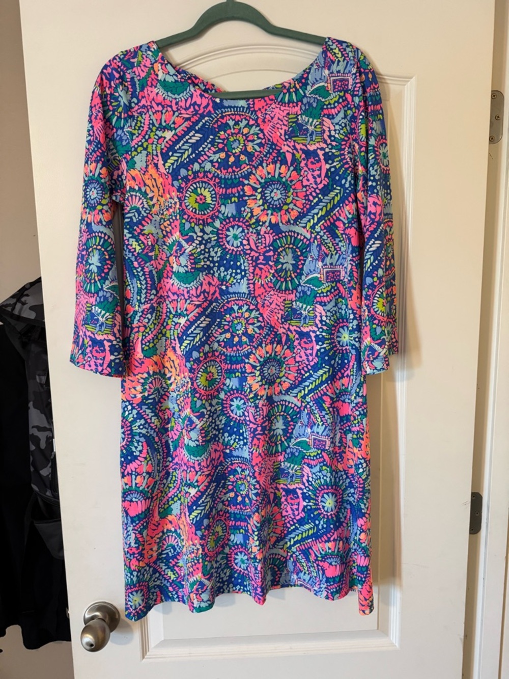 Lilly Pulitzer Pink, Blue & Green Floral-Patterned Midi Dress